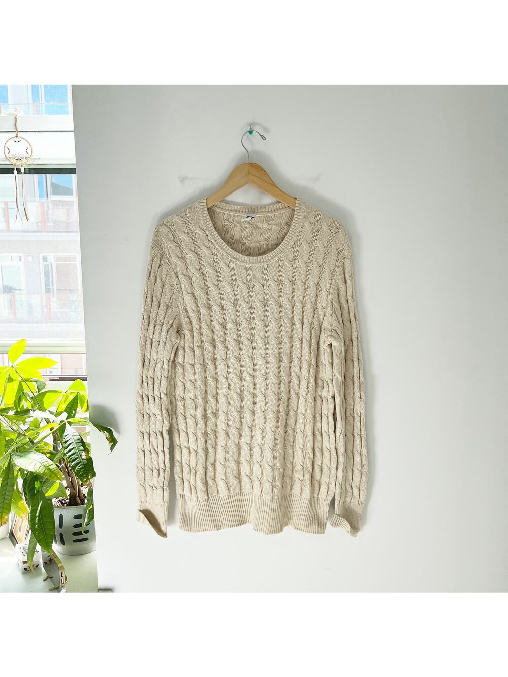 Gap Vintage Cream Colored Chunky Knit Sweater Size XXL